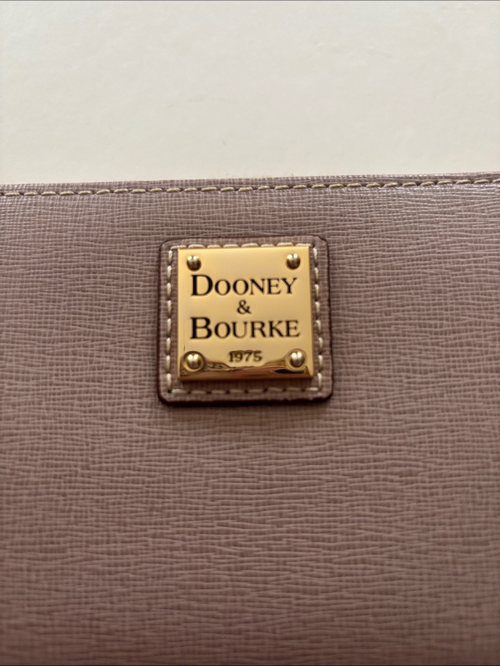 Dooney & Bourke Taupe Zip-Around Wallet with Gold Plaque - Picture 2 of 7